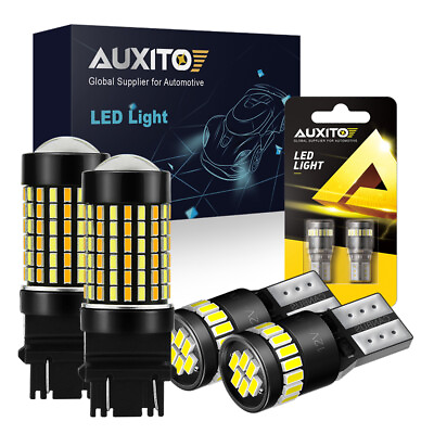 #ad 194 T10 License 3157 4157 White Amber Switchback LED Turn Signal Light Bulb 4x $26.59