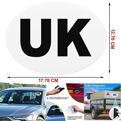 #ad MAGNETIC UK CAR STICKER OVAL EURO CAR VAN LORRY UK REMOVEABLE PLATE SIGN EUROPE GBP 3.85