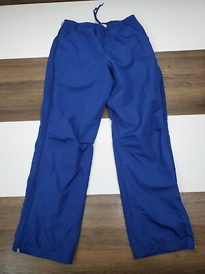 VINTAGE Nike Womens Size XS 0 2 Blue Full Side Zip Lined Basketball Pants Gym $20.24