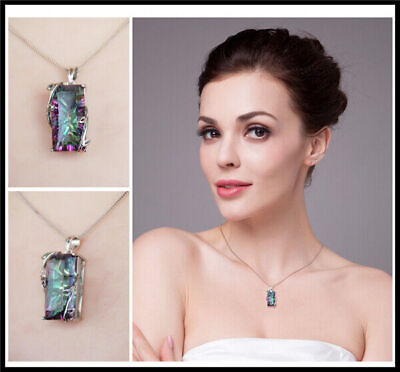 #ad Women Mystic Sell Pendant New 925 Jewelry Silver Topaz Fashion Gemstone $8.67