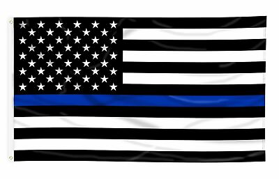 Thin Blue Line USA Flag From TEXAS 3x5 ft Support Police Back The Blue $5.55