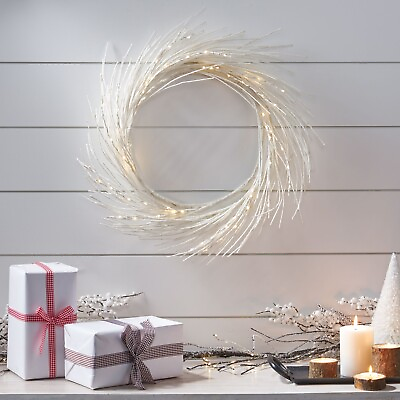 #ad Simba 24quot; Pre lit Warm White LED Artificial Christmas Wreath $38.05