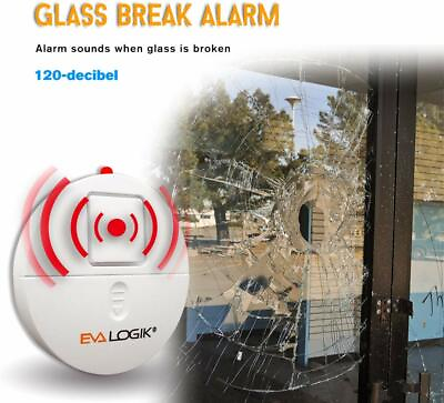 #ad Glass Window Break Alarm with Loud 120dB Alarm and Vibration Sensors 4 8 packs $31.99