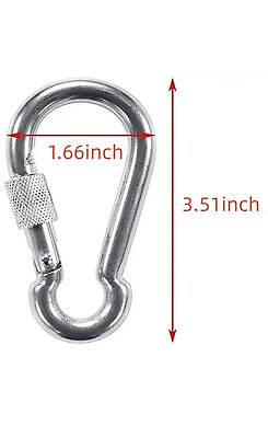 #ad 3.5 inch Galvanised Carabiner Hooks Heavy Duty come with Screw Lock 4pcs $16.50