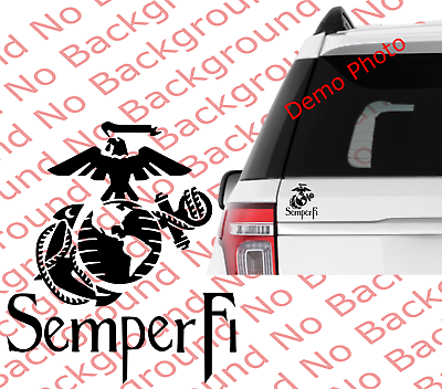 #ad Marines United States Marine Corps Vinyl Car Decal USMC Semper Fi AY050 Black $4.99