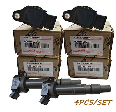 #ad 4X Ignition Coils 90919 02248 DENSO 673 1308 For Lexus Toyota Tacoma 2.7L $85.99