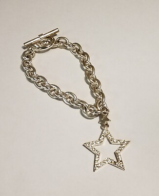 #ad STAR CHARM TOGGLE BRACELET Sparkly Star Big Chain $6.50