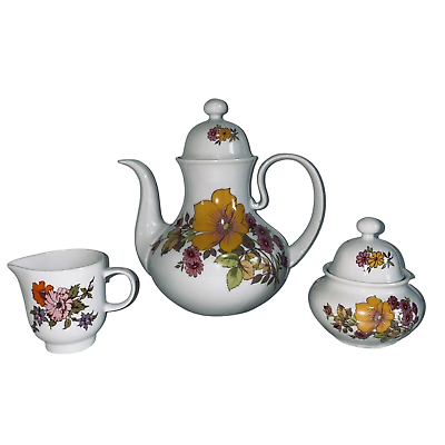 #ad Vintage Floral Teapot Sugar Creamer Seltmann Weiden Germany Patricia Cottagecore C $69.99