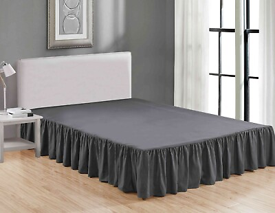 #ad Super Soft Solid Brushed Microfiber 14quot; Gathered Bed Skirt Dust Ruffle $23.99