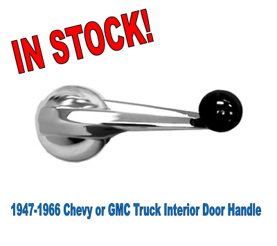 #ad 1947 1966 Chevy GMC Truck Chrome Inside Interior Door Handle C10 3100 Black Knob $16.95