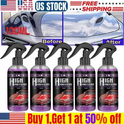 3 in 1 High Protection Quick Car Coat Ceramic Coating Spray Hydrophobic 100ML US $1.99