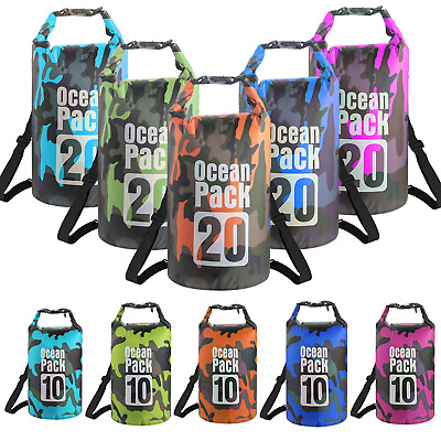 #ad Waterproof DryBag Dry Sack 10L 20L PVC Backpack Ocean Floating Camping Kayaking $7.99