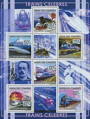 #ad Famous Trains Souvenir Sheet of 6 stamps Mint NH $15.09