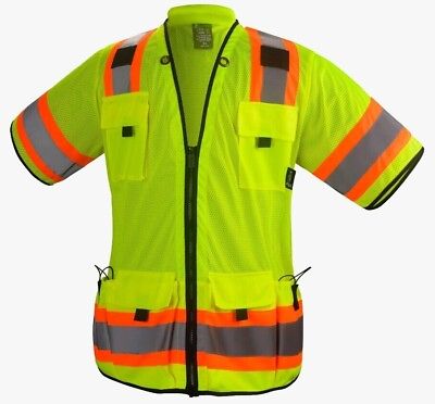 #ad #ad Crew Yellow Reflective High Visibility Class 3 Safety Vest $10.99