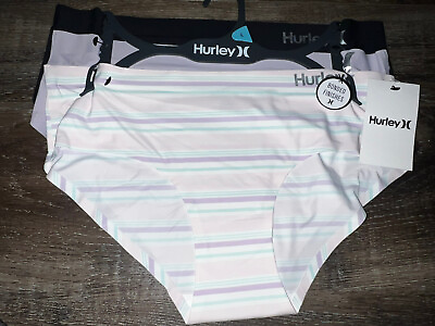 #ad Hurley Womens Hipster Underwear Panties 3 Pair Nylon Blend Bonded B L $22.24