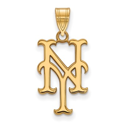 14k Yellow Gold MLB LogoArt New York Mets N Y Large Pendant Gift For Women $409.99