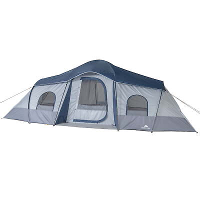 #ad 10 Person Cabin Tent with 3 Entrances Family Camping Tent Mesh Roof Media Pocket $242.25