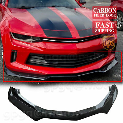 #ad Carbon Front Bumper Lip Splitter Spoiler For Camaro SS 19 21 LS LT RS 16 21 US $92.99