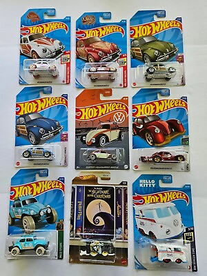 #ad Hot Wheels Volkswagen Beetle Valentines Day 2021 white amp; red plus 7 more VW` $23.95