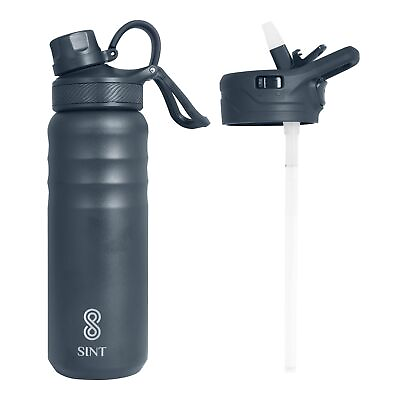 #ad Sports Bottle With Double Lid 24 Oz Leak Proof Stainless Steel Gym amp; Sports... $27.99