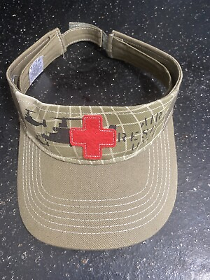 #ad #ad Red Cross Air Rescue Unit Hat Visor Adjustable Helicopter Logo NWOT $18.99