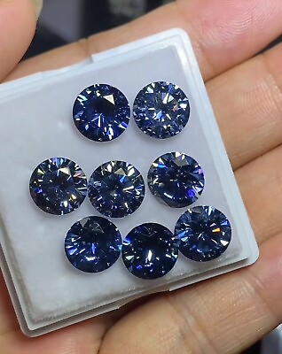 5pc Natural Diamond 4mm CERTIFIED Round Cut Blue Color D Grade VVS1 1 Free Gift $30.00