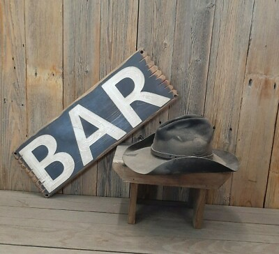 #ad BAR Rustic Engraved Wood Sign Beer Drinking Man Cave Tavern Bar décor $59.99