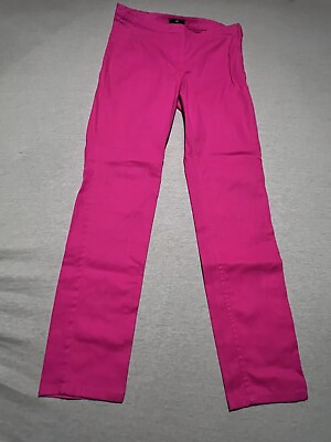#ad Hamp;M Hot Neon Pink Pants Side Zip Inside Button Women’s Size:10 $9.99