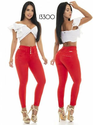 Jeans RED Slimming Push Up Butt Women Lifter Ripped Colombianas High Rise Waist $54.39