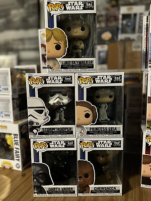Funko Pop Star Wars IV: A New Hope Full Complete Set of all 5 w Pop Protectors #ad $80.00