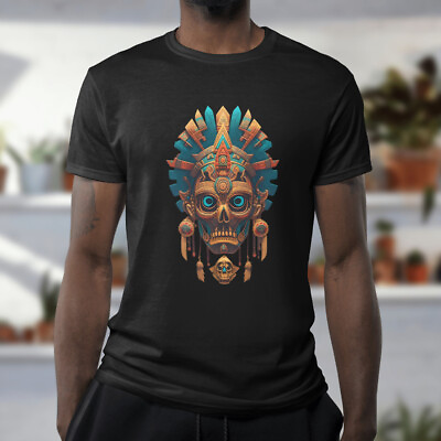 #ad Mayan Skull Mask Shaman Aztec Warrior Ancient Civilization Unisex T Shirt $20.99