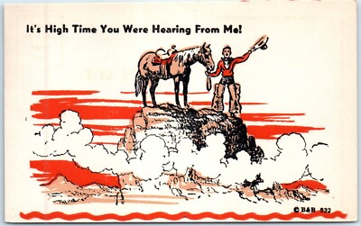 #ad Postcard It#x27;s High Time You Were Hearing From Me Man amp; his Horse Art Print $20.97