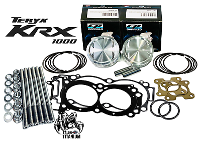 Teryx KRX 1000 Pistons 92mm Stock Replace 12:1 CP Piston Set TITANIUM Head Studs #ad $649.99