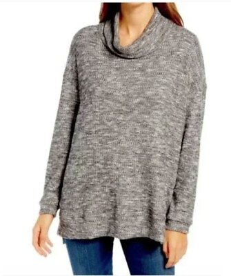 #ad Everleigh Women#x27;s Long Sleeve Cowl Neck Tunic Top in Grey Chambray XL MSRP $39 $19.50