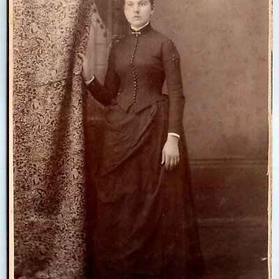 #ad c1890s Sparta Wisconsin Young Lady Cabinet Card Photo Antique Richardson Vtg B3 $12.50