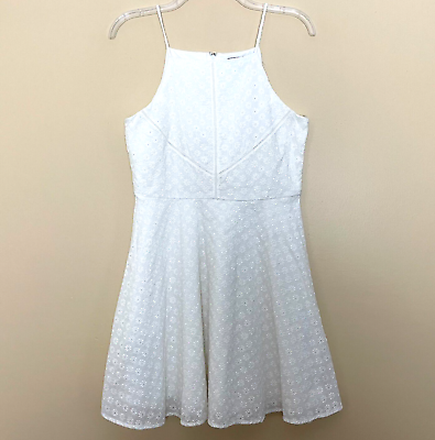 #ad NWT Francesca#x27;s Trixxi Emilee White Eyelet Lace Mini Dress Size Small $29.99