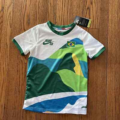 #ad Nike SB Parra Brazil Dri Fit Shirt Skateboarding Olympic Kit Rio Big Kids Boys S $129.00