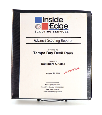 #ad Original Inside Edge 2001 Tampa Bay Devil Ray Advanced Scouting Report Orioles $99.99