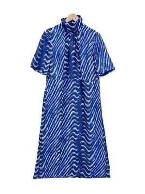 BAUM UND PFERDGARTEN Short sleeve dress 36 Polyester BLU Allover pattern 21949 #ad $145.00