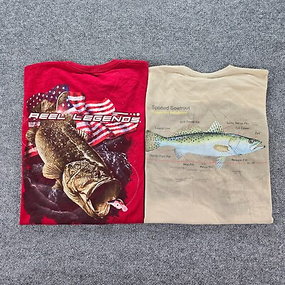 #ad Reel Legends Mens Tshirt Fishing Casual Outdoors Bundle Lot of 2 Sz XL $18.99