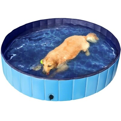 Foldable Dog Pet Bath Pool Collapsible Dog Pet Pool Bathing Tub Kiddie Pool $25.91