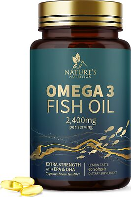 #ad #ad Omega 3 Fish Oil Capsules 3x Strength 2400mg EPA amp; DHA Highest Potency $22.92