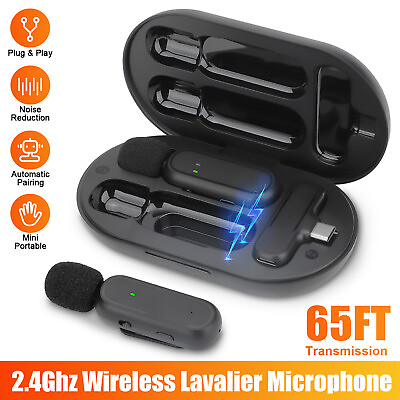 #ad Mini Wireless Lavalier Microphone Audio Video Recording for Android iPhone 65FT $18.98