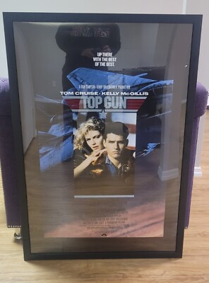 Original Top Gun Movie Poster Framed 29x42 Tom Cruise Kelly McGillis 1986 $1400.00