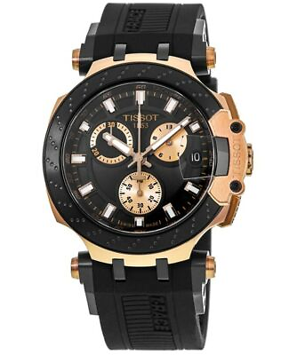 #ad New Tissot T Race Chronograph Rose Gold PVD Men#x27;s Watch T115.417.37.051.00 $465.00