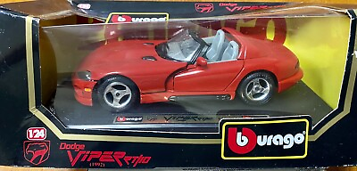 #ad Burago 1:24 Diecast Dodge Viper RT 10. 1992 Red w stand $19.99