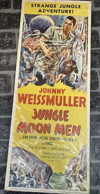 #ad Vintage Original Poster Insert Johnny Weissmuller Jungle Moon Men $125.99