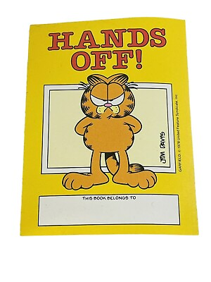 #ad Garfield Name Bookplate HANDS OFF 1978 Rare Collectible Jim Davis Vintage $9.95
