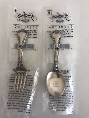 #ad Gorham Silver Sterling Chantilly Baby Fork and Spoon. Original Packaging New. $175.00