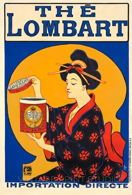 The Lombart Tea 1901 Art Nouveau French Advertising Giclee Canvas Print 12x18 $32.95